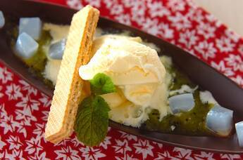 アイスのキウイソース