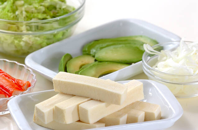 高野豆腐の生春巻きの作り方の手順1