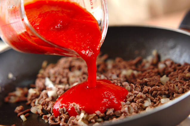 ミートソースのせパンプキンの作り方の手順2