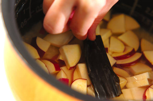 サツマイモご飯の作り方の手順4