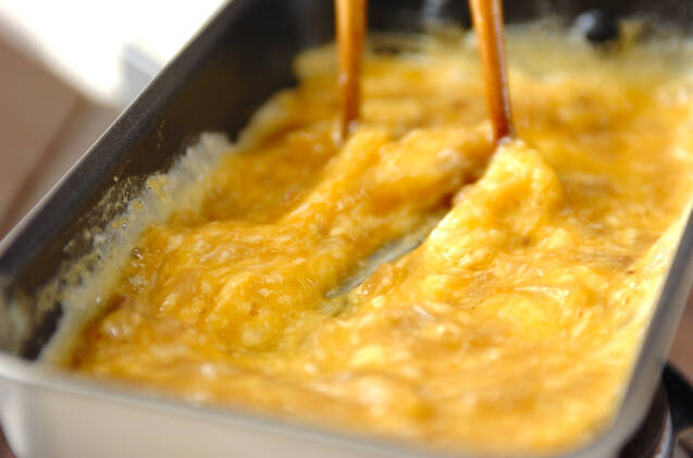 きんぴらゴボウの卵焼きの作り方の手順3