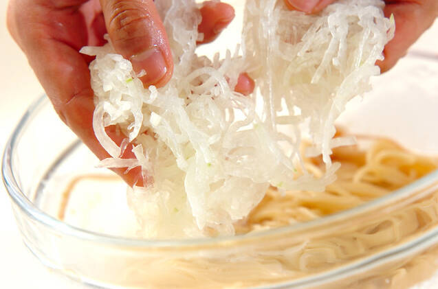 冬瓜のカニマヨ冷製パスタの作り方の手順4