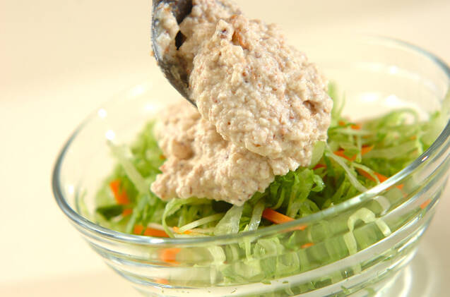 せん切りレタスの豆腐マヨがけの作り方の手順3