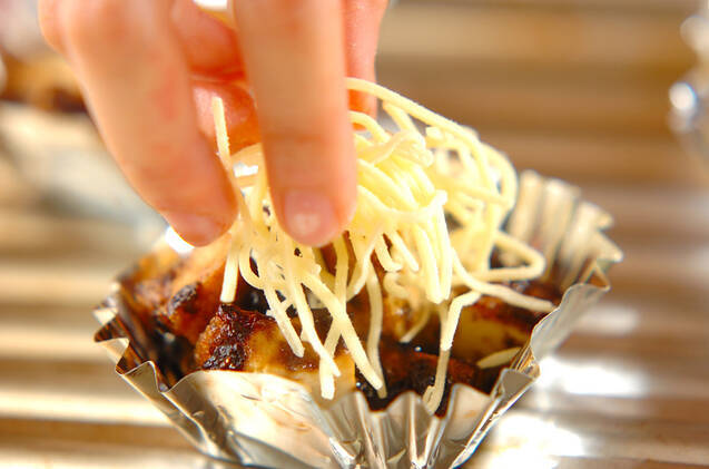 厚揚げとのりのチーズ焼きの作り方の手順3