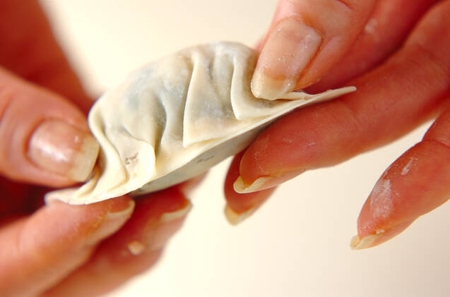 大葉と豆腐の餃子の作り方の手順2