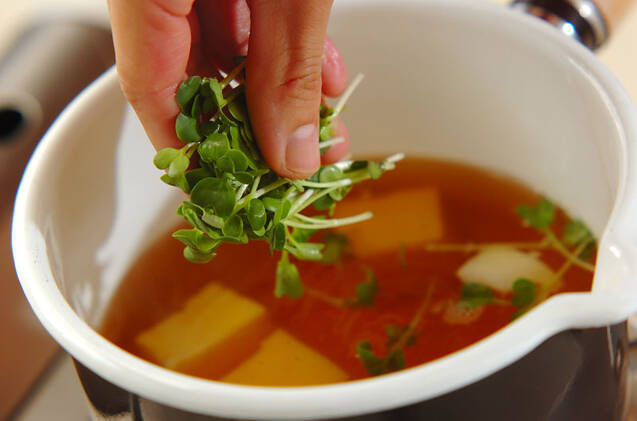 卵豆腐のお吸い物の作り方の手順3