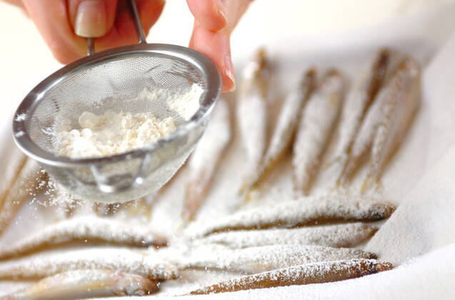 ワカサギと野菜の天ぷらの作り方の手順9