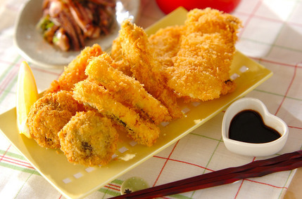 ベジタブルとベーコンのフライ