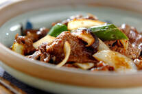 牛肉とキノコのソース炒め