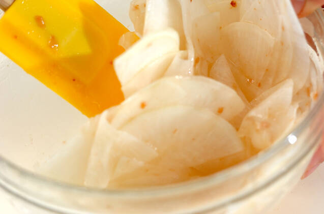 ひらひら大根の梅和えの作り方の手順4