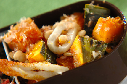 カボチャとちくわのレンジ煮