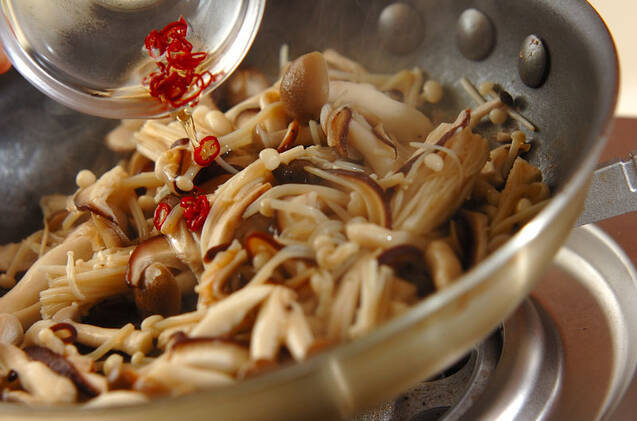 キノコの甘酢和えの作り方の手順4