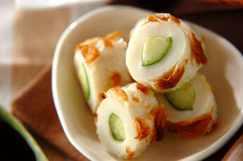 ちくわキュウリ・ワサビじょうゆ添え
