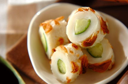 ちくわキュウリ・ワサビじょうゆ添え