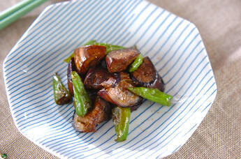 ナスのウスターソース炒め