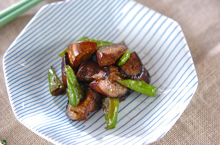 ナスのウスターソース炒め