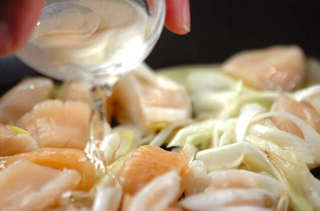 ホタテとネギの塩炒めの作り方の手順3