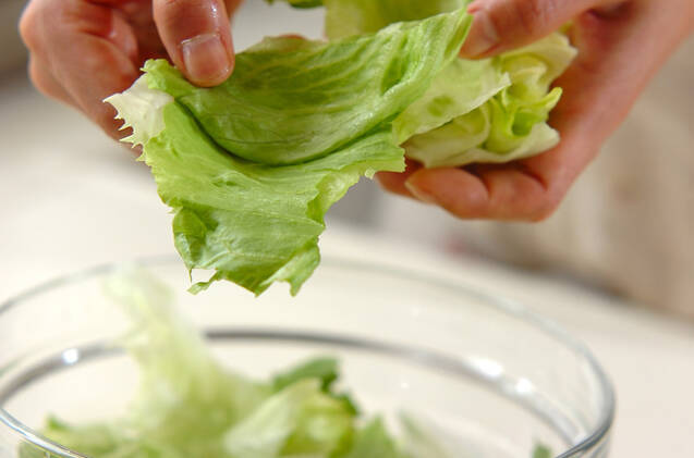 冷しゃぶのレタス包みの作り方の手順3