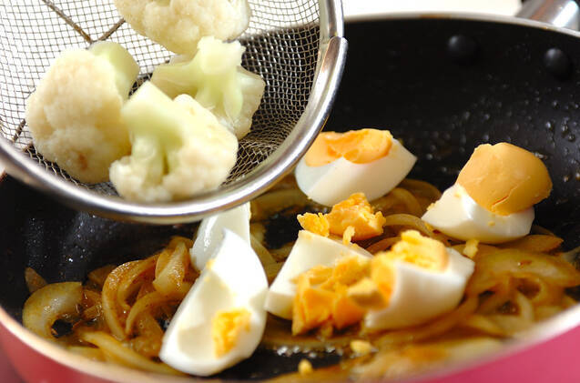 卵とカリフラワーのカレーサラダの作り方の手順4