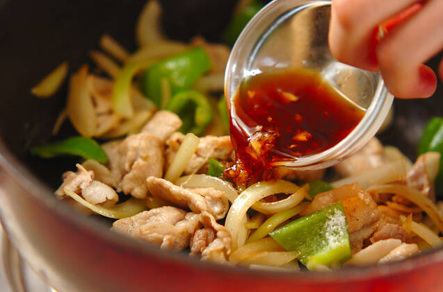 ショウガ焼き炒めの作り方の手順3