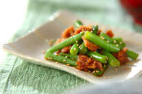 サヤインゲンの甘辛炒め