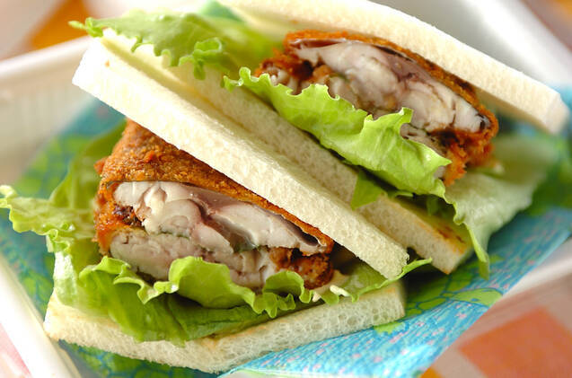 アジ梅フライサンド