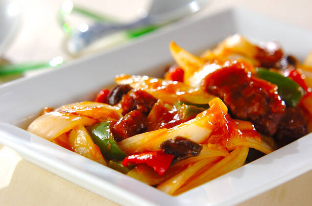 新玉ネギの酢豚