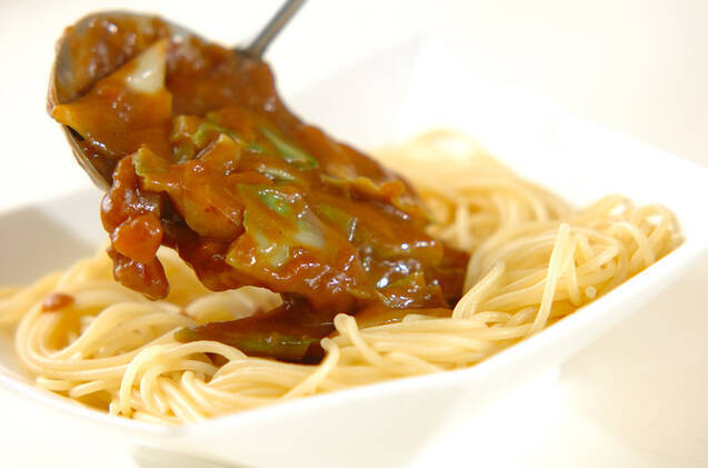 キャベツのカレーパスタの作り方の手順4