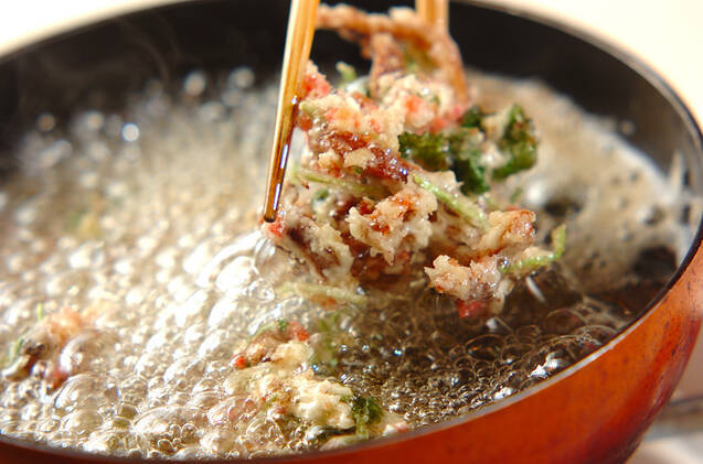 味付けイカ缶のかき揚げの作り方の手順5