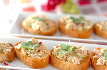 ツナとセロリのゴマ風味カナッペ