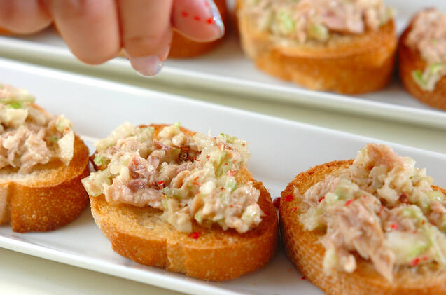 ツナとセロリのゴマ風味カナッペの作り方の手順6