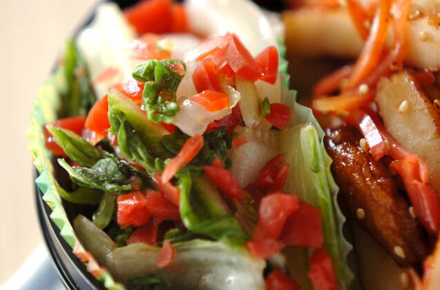 白菜とカリカリ梅のサラダ