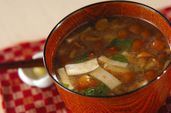 炒めキノコのみそ汁