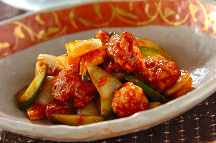 豚肉のカレー甘酢あん