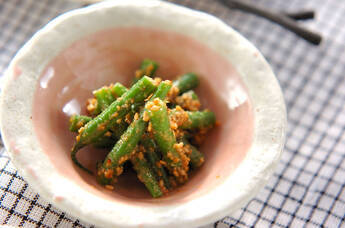 定番おかず インゲンのゴマ和え