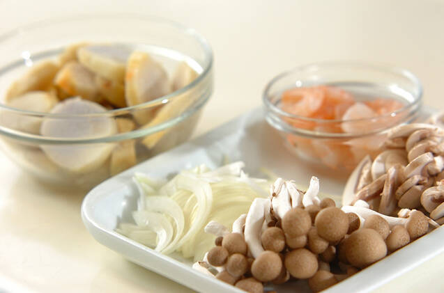 里芋とキノコのグラタンの作り方の手順1