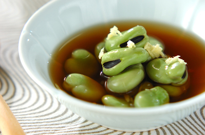 ソラ豆のだし汁漬け 副菜 レシピ 作り方 E レシピ 料理のプロが作る簡単レシピ
