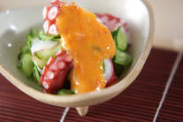 タコの中華黄身酢がけ