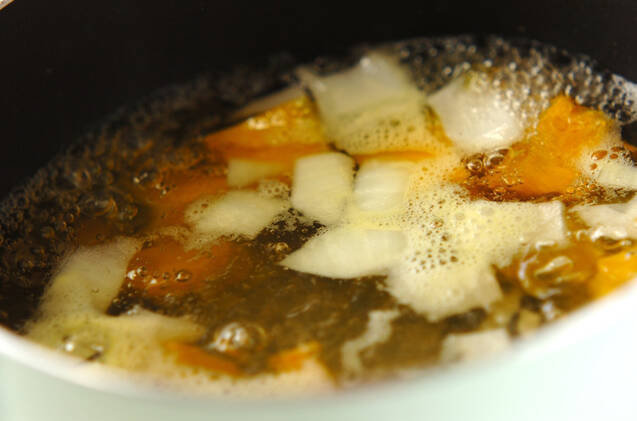 コロコロカボチャのみそ汁の作り方の手順3