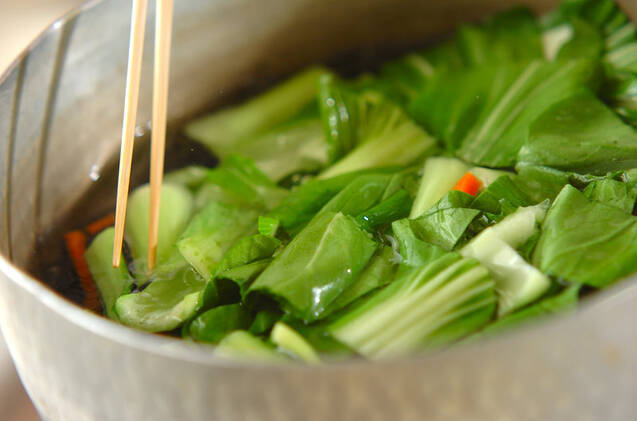 クラゲとチンゲンサイの中華和えの作り方の手順4