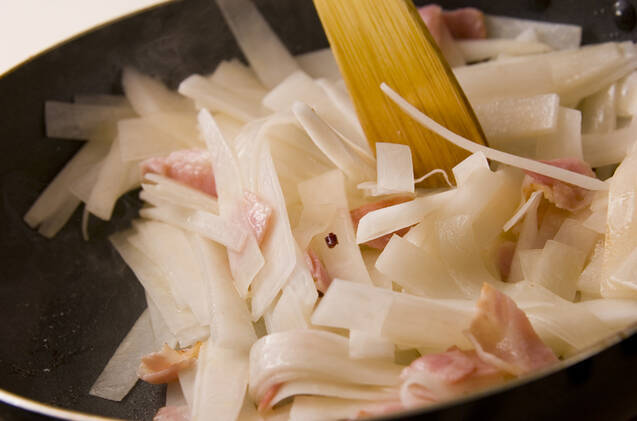 大根のペペロンチーノ風の作り方の手順3