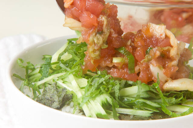 マグロのタルタル丼の作り方の手順3