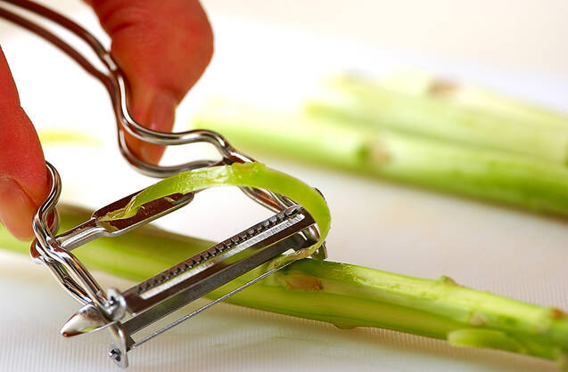 アスパラのナメタケ和えの作り方の手順3