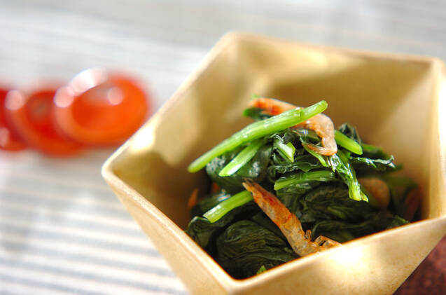 桜エビとホウレン草のおひたし