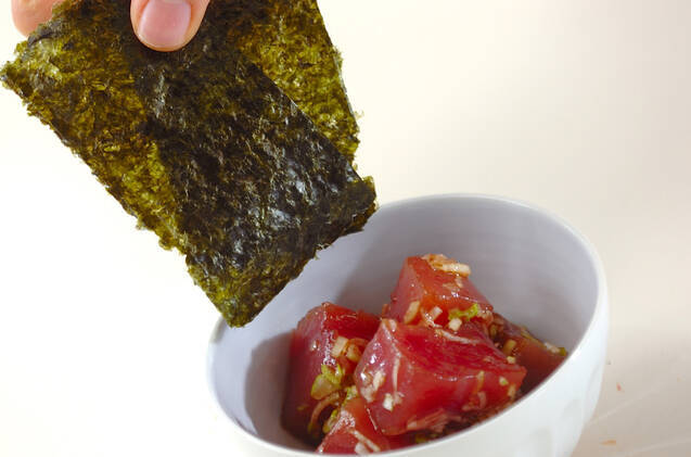 マグロ漬けのネギダレ和えの作り方の手順3