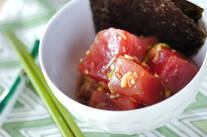 マグロ漬けのネギダレ和え