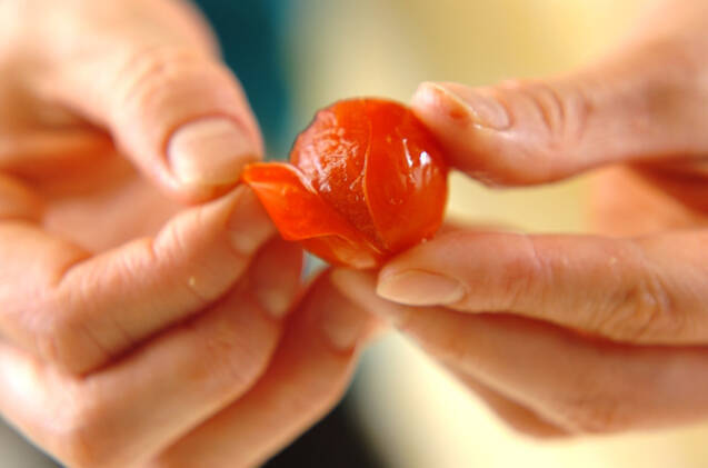 皮むきプチトマトのマリネの作り方の手順1