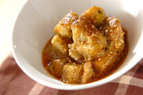 焼きナスのピリ辛ゴマ和え