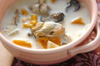 カキとカボチャのミルクスープ