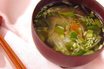 ミョウガと梅干しのお吸い物